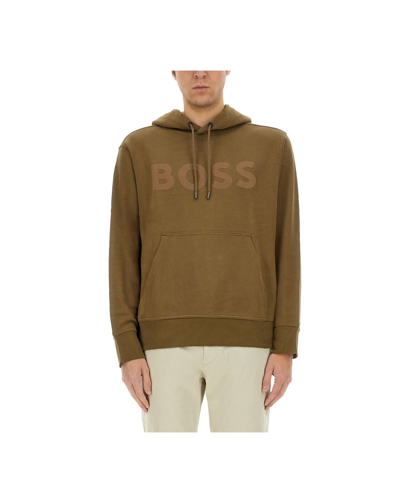 Hugo Boss Sweatshirt With Logo - BROWN