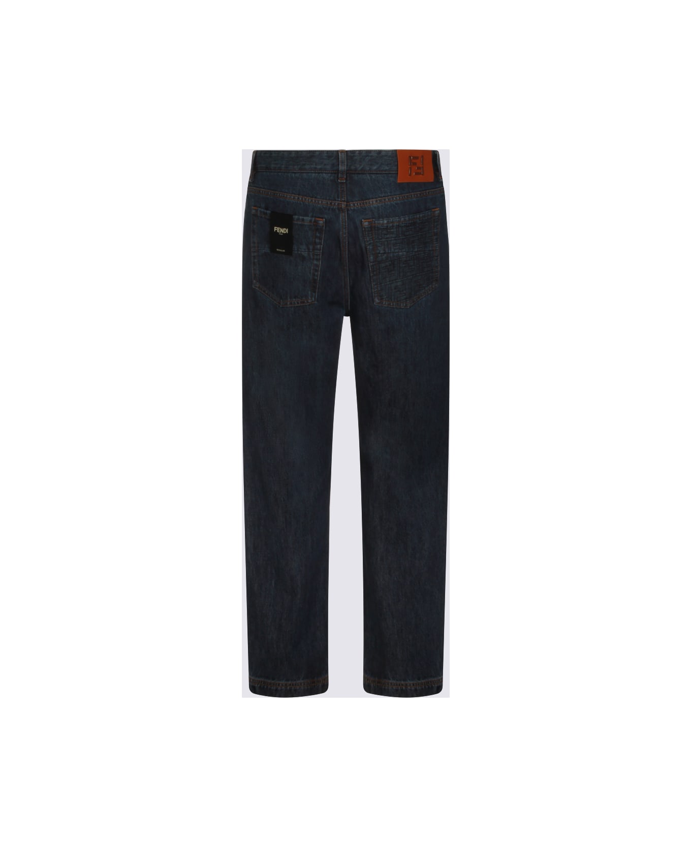 Fendi Dark Blue Cotton Jeans - Blue