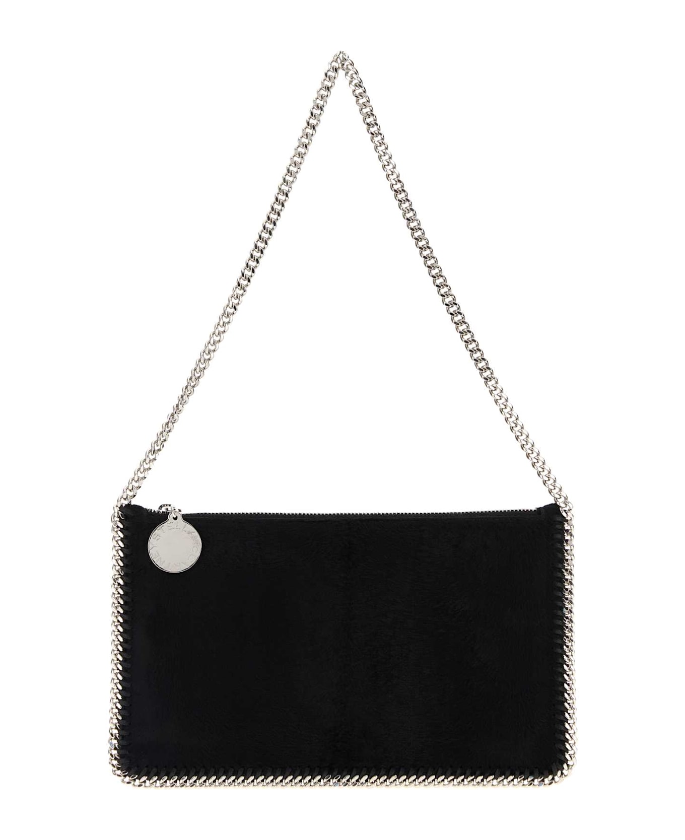 Stella McCartney Black Velvet Falabella Shoulder Bag - Black