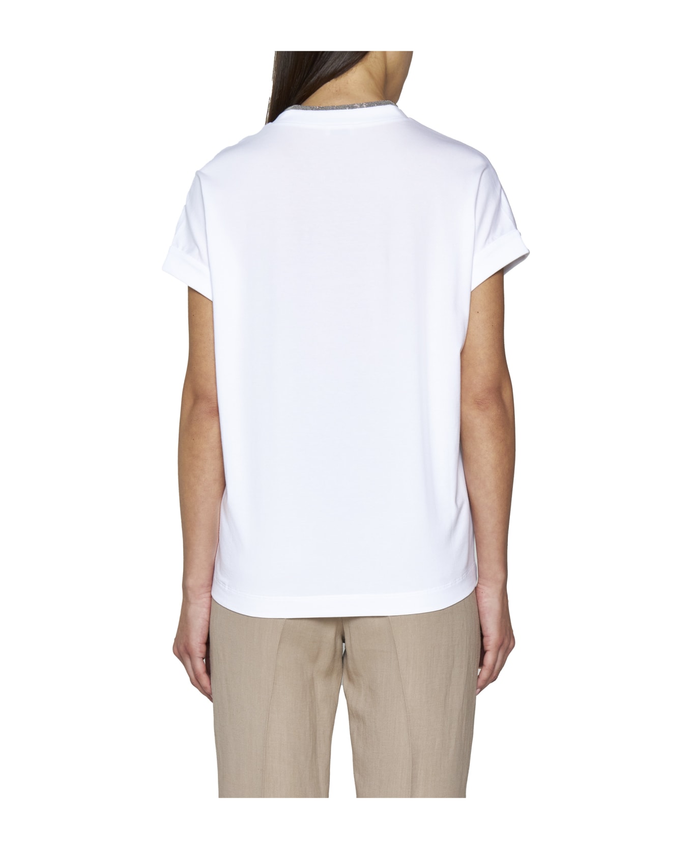 Brunello Cucinelli V-neck T-shirt - BIANCO Tシャツ