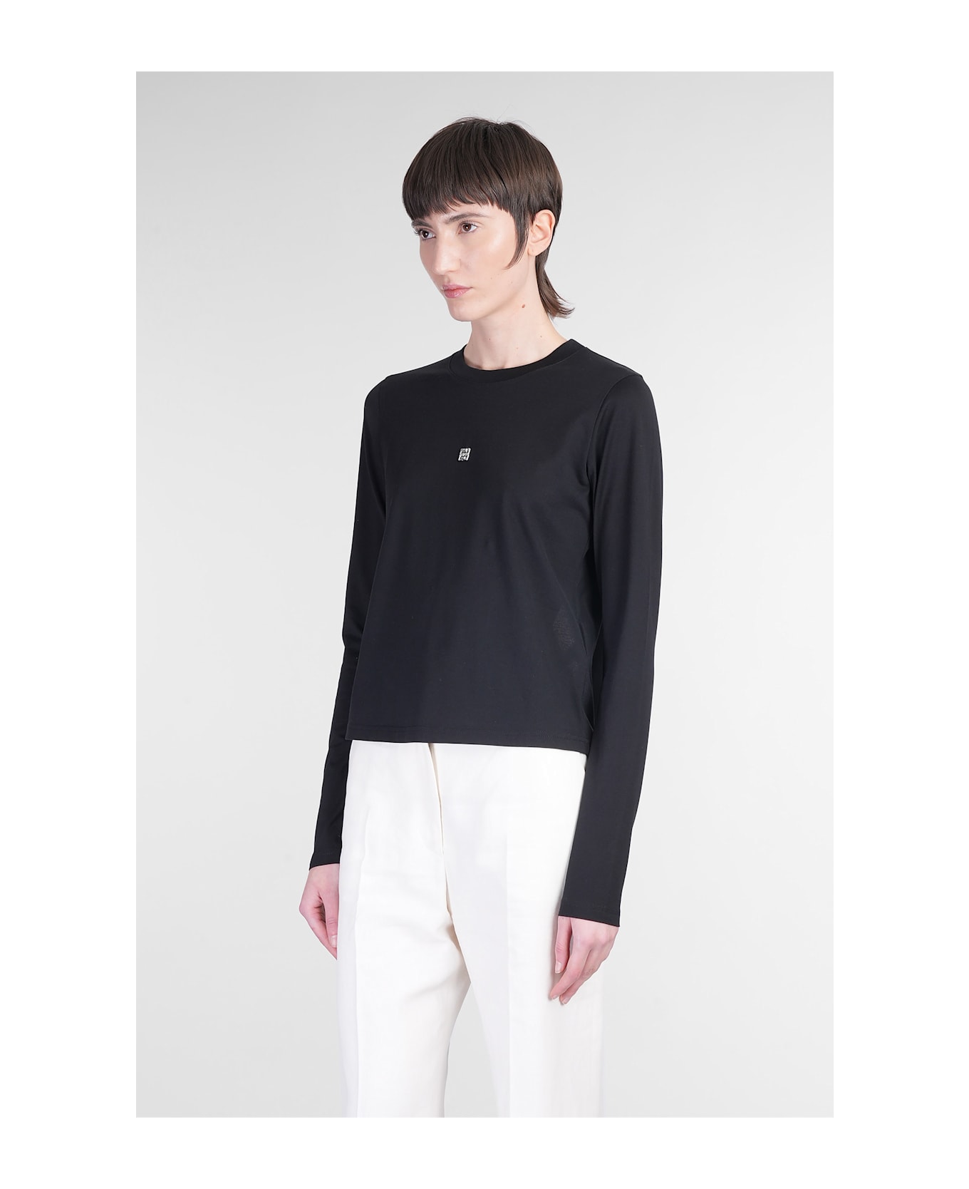 T-shirt In Black Cotton - Thumbnail 5