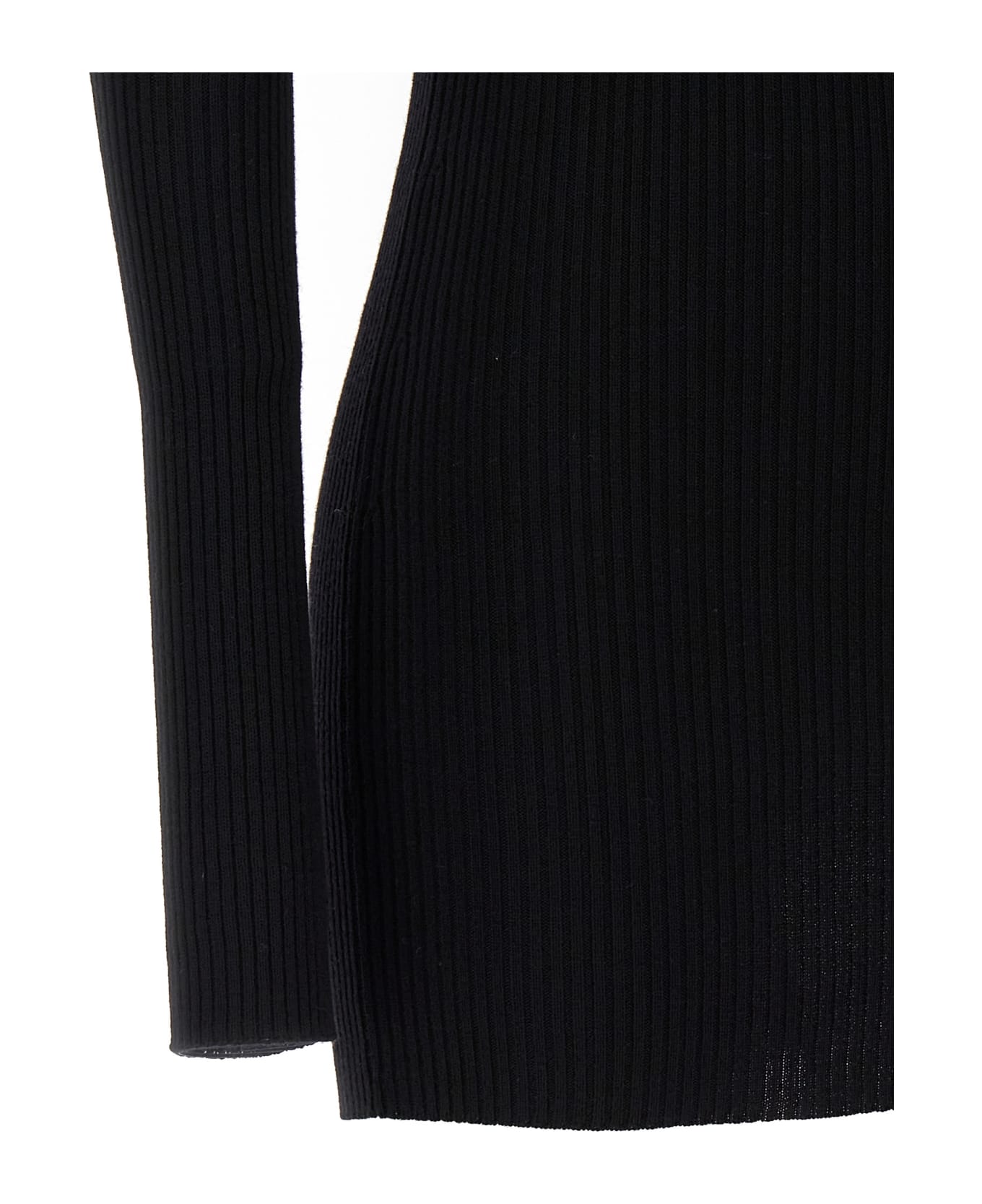 WARDROBE.NYC Ribbed Mini Dress - Black   ニットウェア