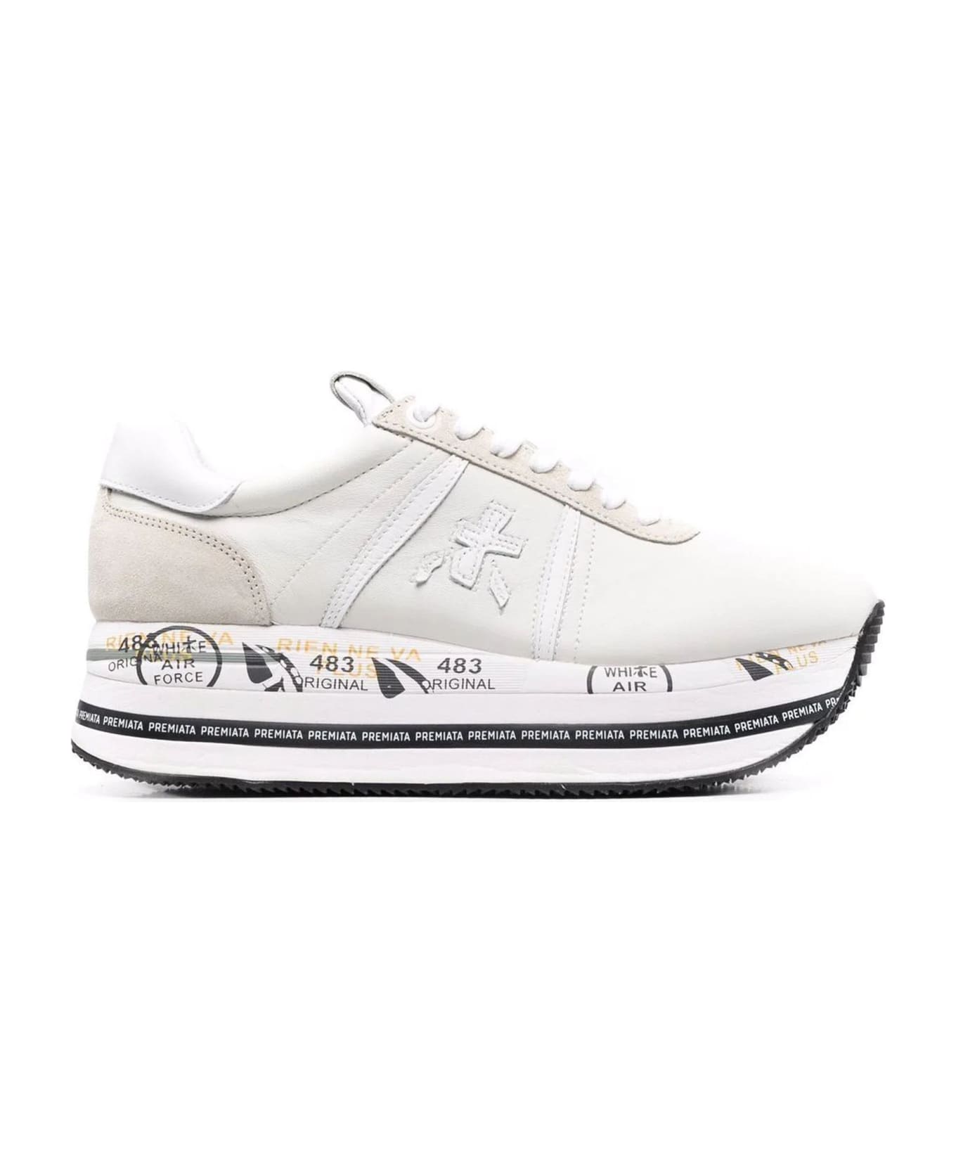 Premiata White Leather Beth Sneakers - White
