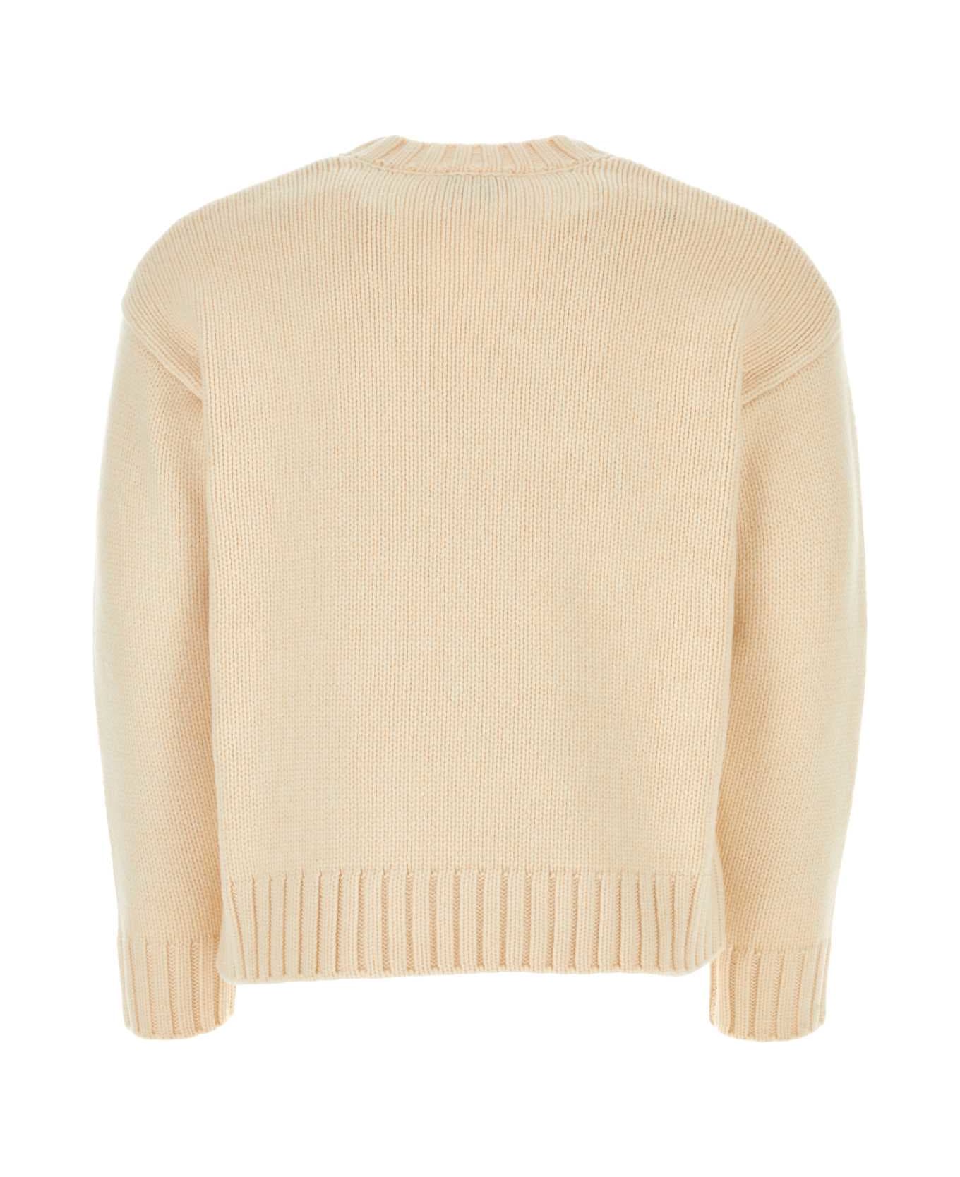 The Harmony Ivory Wool Walker Oversize Sweater - CREAM
