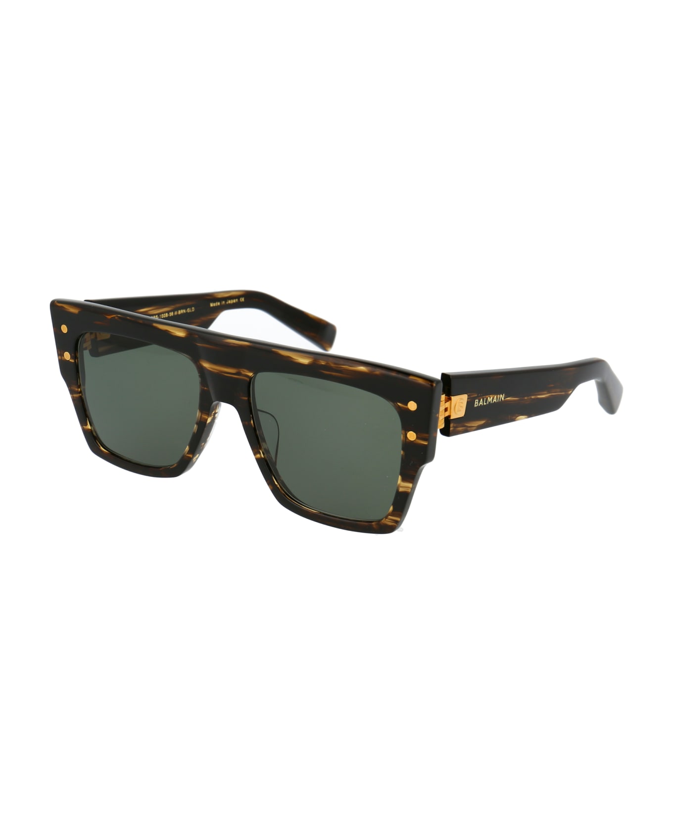 Balmain B-i Sunglasses - DARK BROWN SWIRL GOLD W/G 15 AR