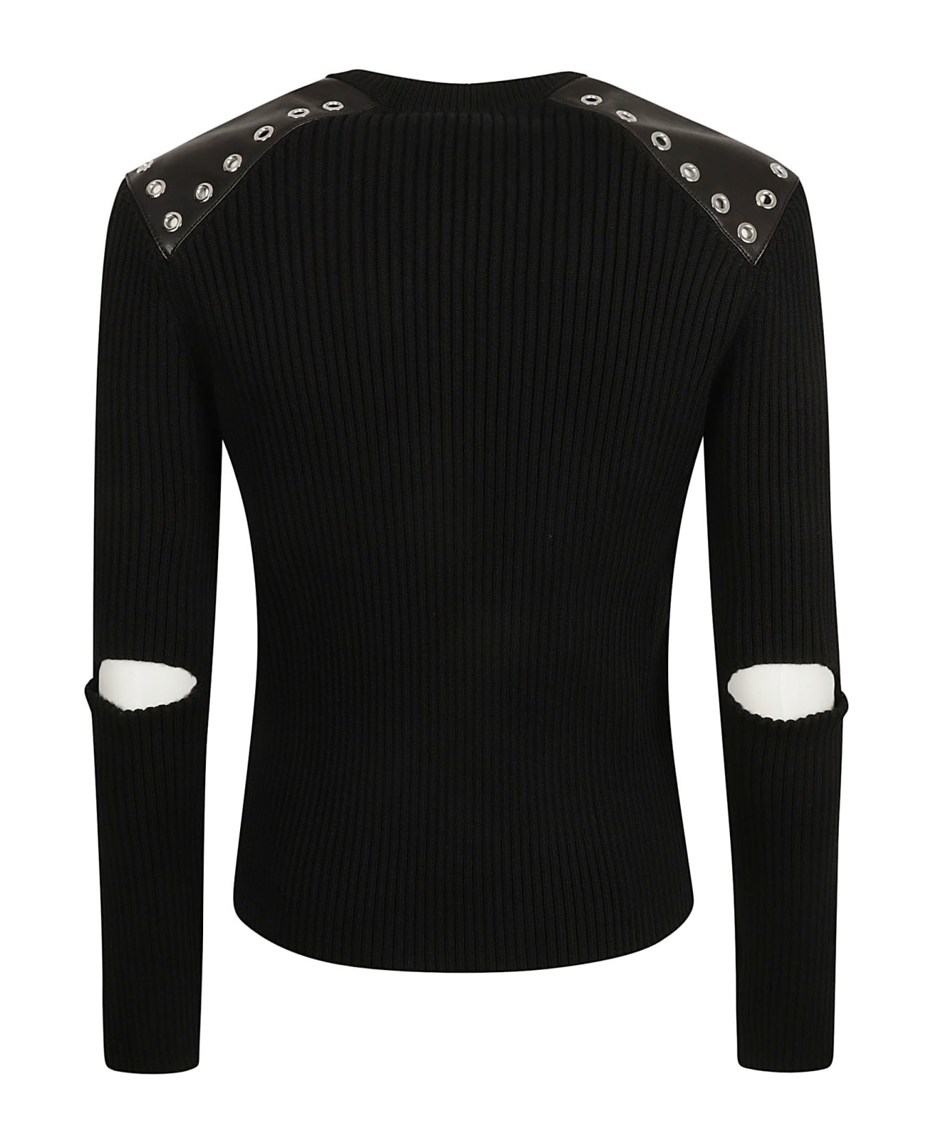 Alexander McQueen Studded Shoulder Sweater - Black