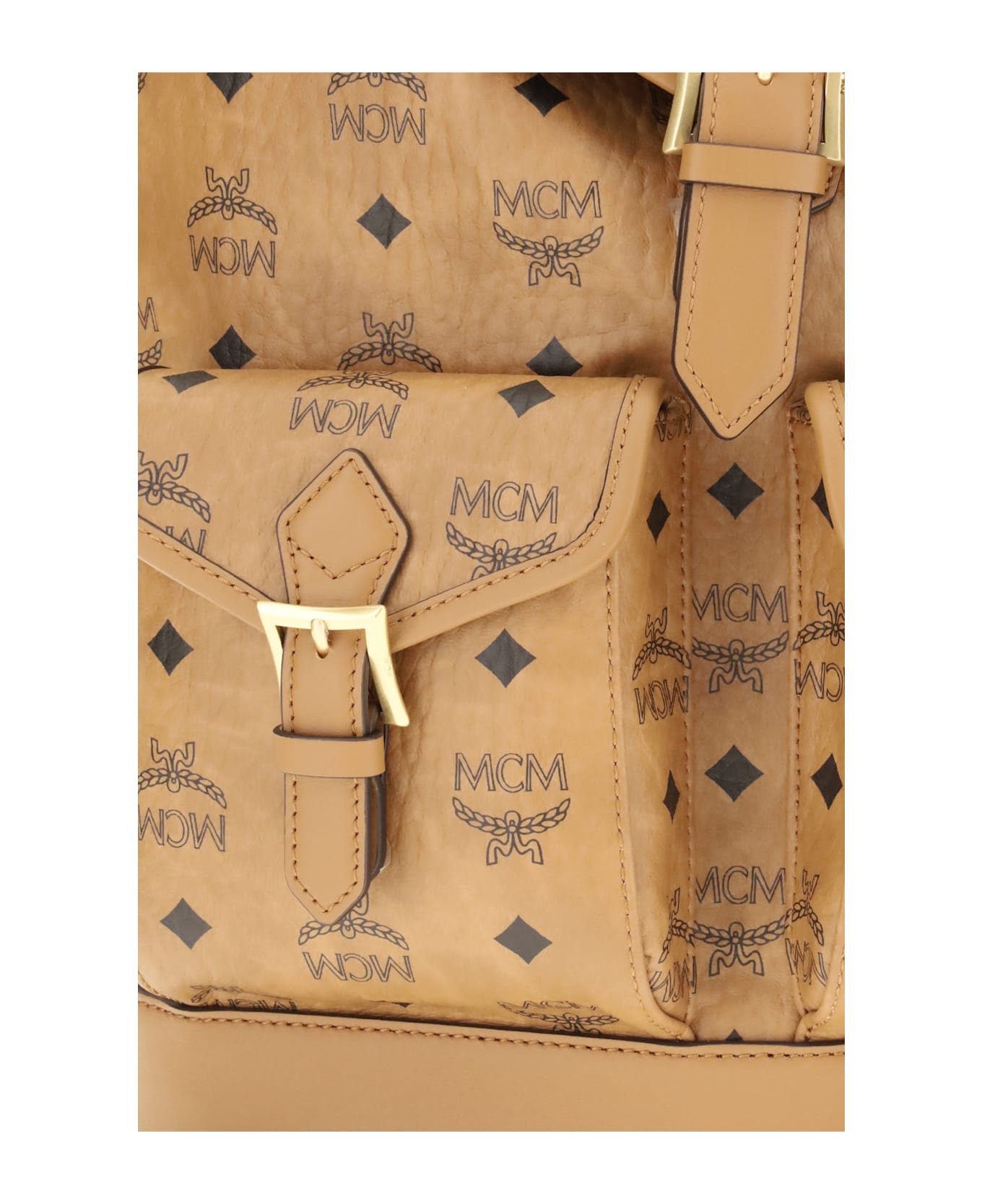 MCM Printed Canvas Backpack