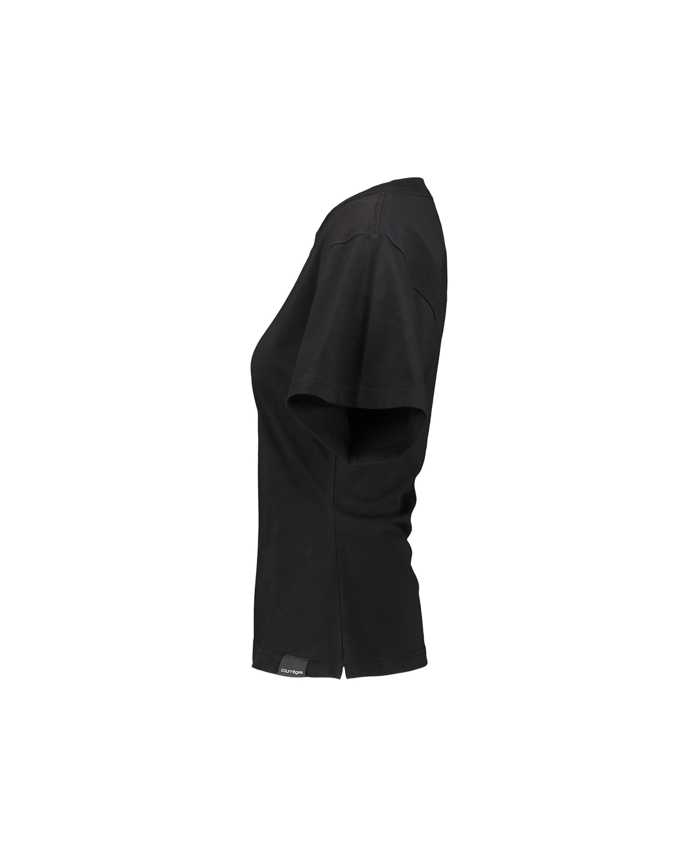 Courrèges One-shoulder T-shirt In Scuba - Black