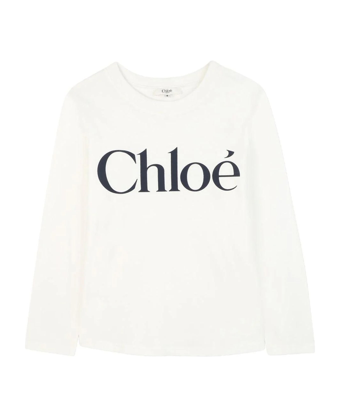 Chloé White T-shirt For Girl With Logo - White