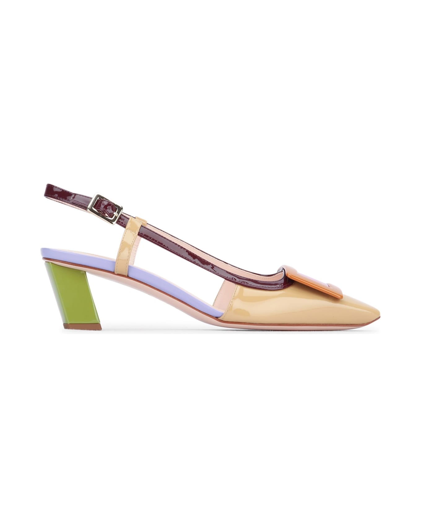 Roger Vivier Bv Lacquered Buc Sling Back Dec 45 - C209R802L030V428L236
