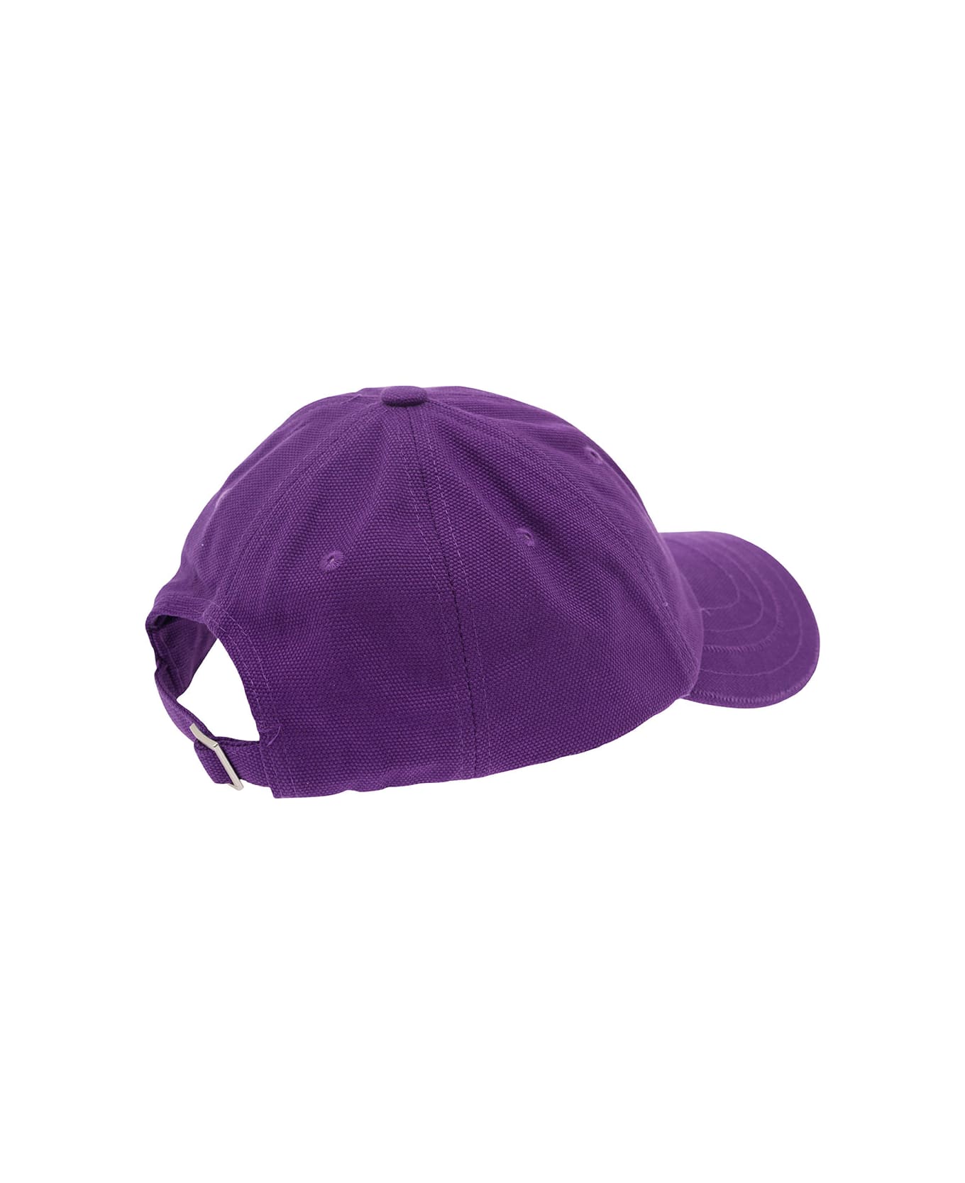 Jacquemus Purple Baseball Cap With Contrasting Logo Embroidery In