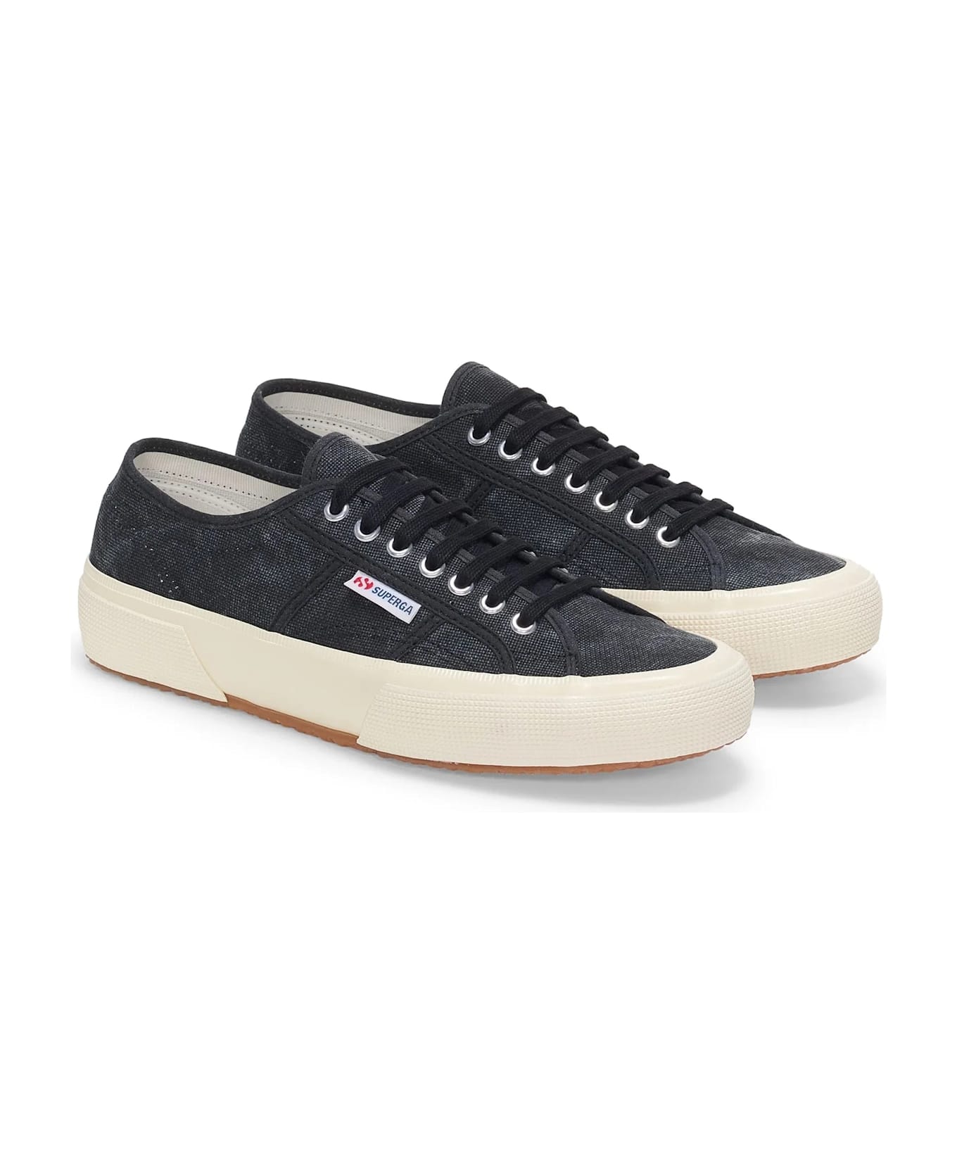 Superga 2750 Og Washed Cotton - Axp Black Washed Off Whi