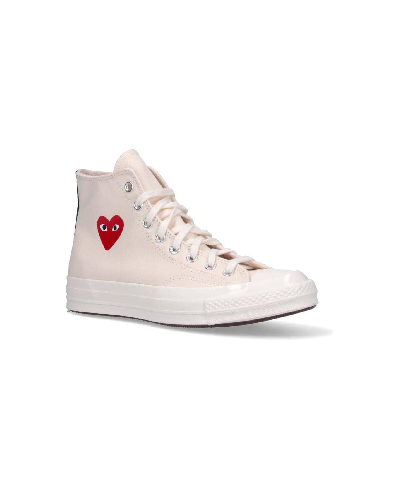 Comme des Garçons Play High Top Converse Chuck 70 Sneakers - White