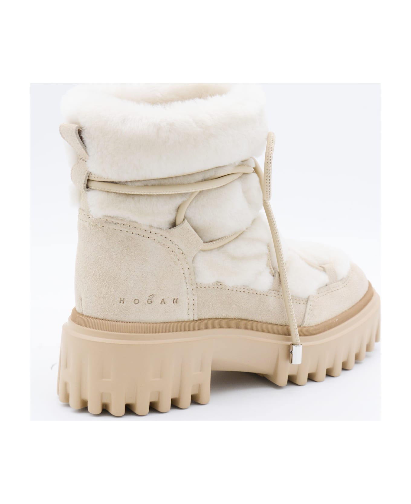 Hogan Cream Boots - White
