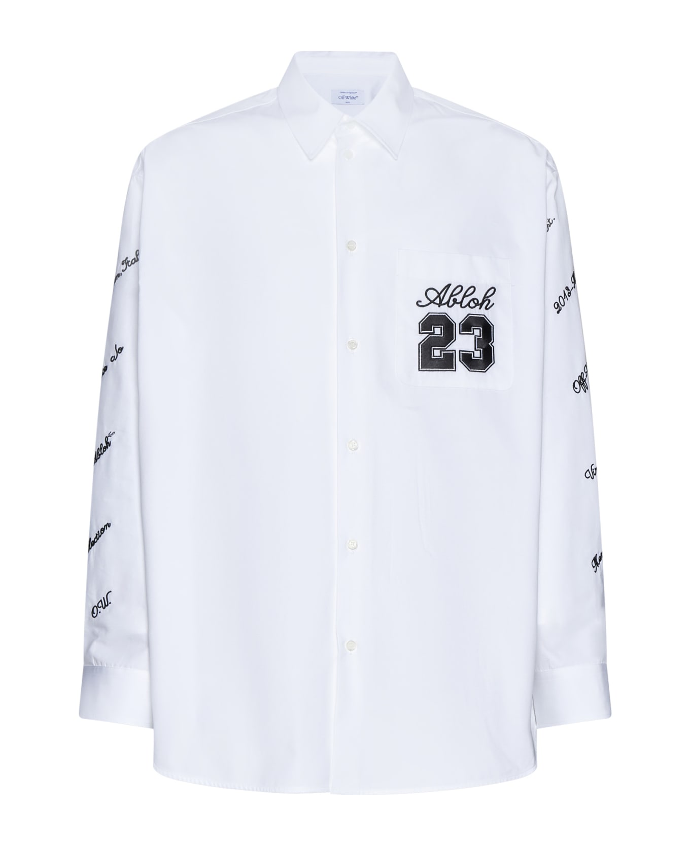 Off-White 23 Logo Oversize Shirt - White Black シャツ