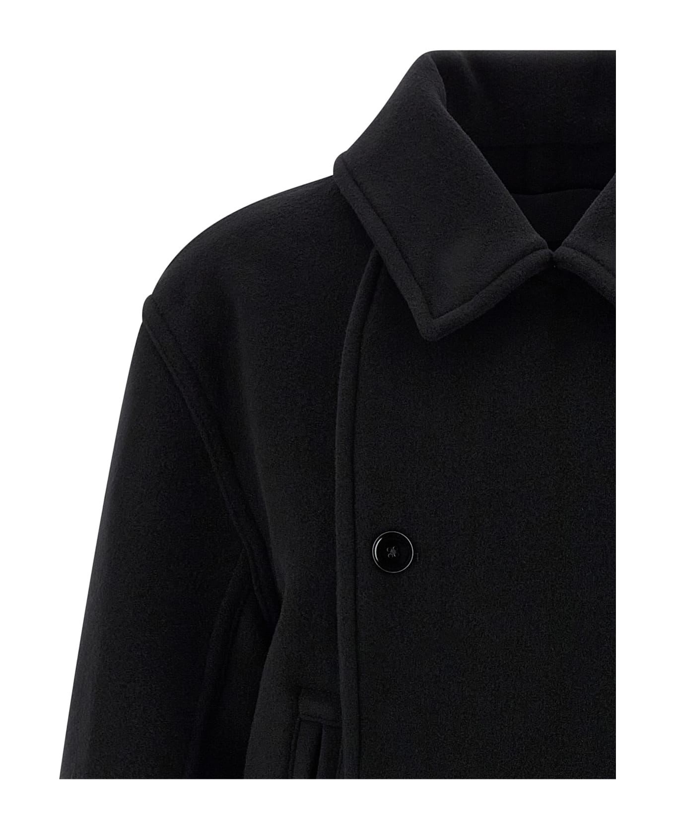 Lemaire 
boxy Peacoat
 Coat - Black  