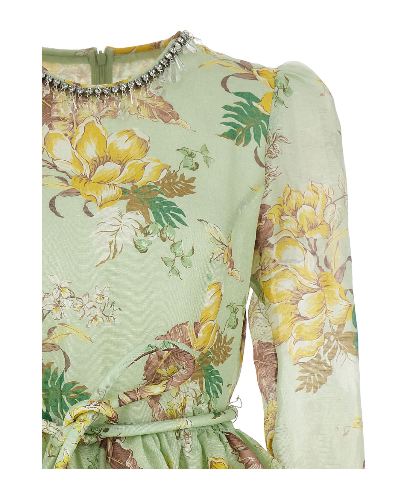 Zimmermann 'matchmaker Tulip Mini' Dress - Mtrf Mint Tropical Floral ワンピース＆ドレス