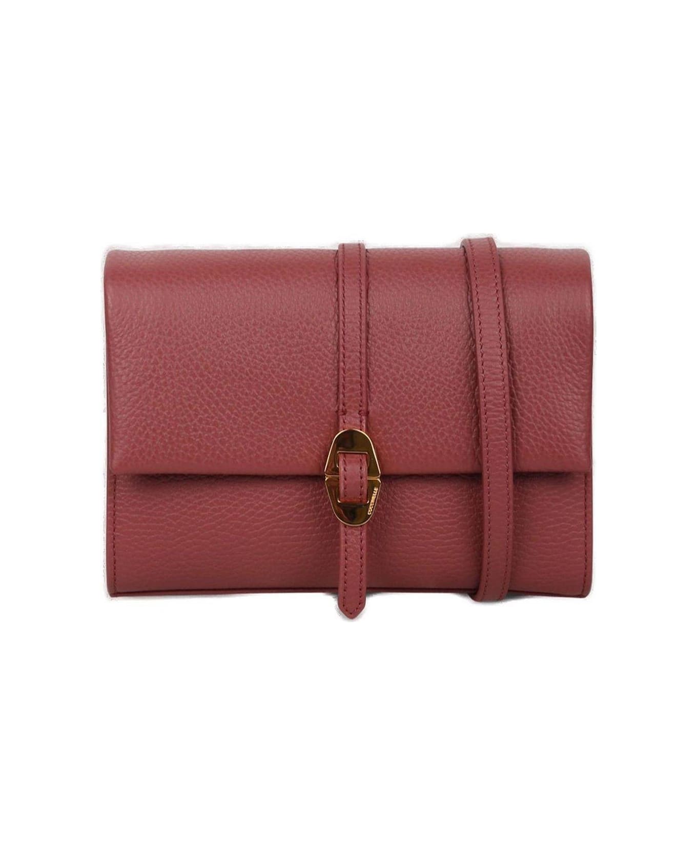 Coccinelle Dorian Logo Stamp Crossbody Bag - Burgundy