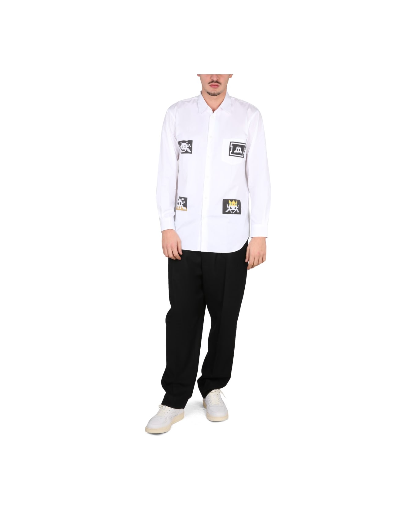 Comme des Garçons Shirt Digital Invaders Shirt - WHITE シャツ