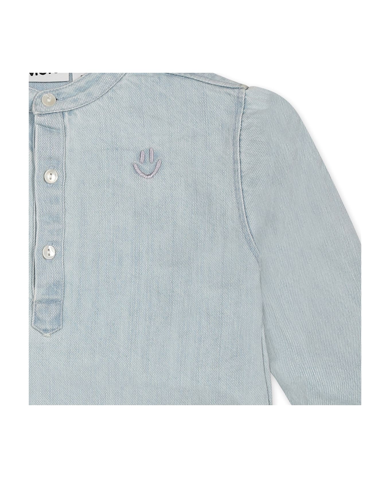 Molo Denim Shirt For Babykids With Smiley - Denim