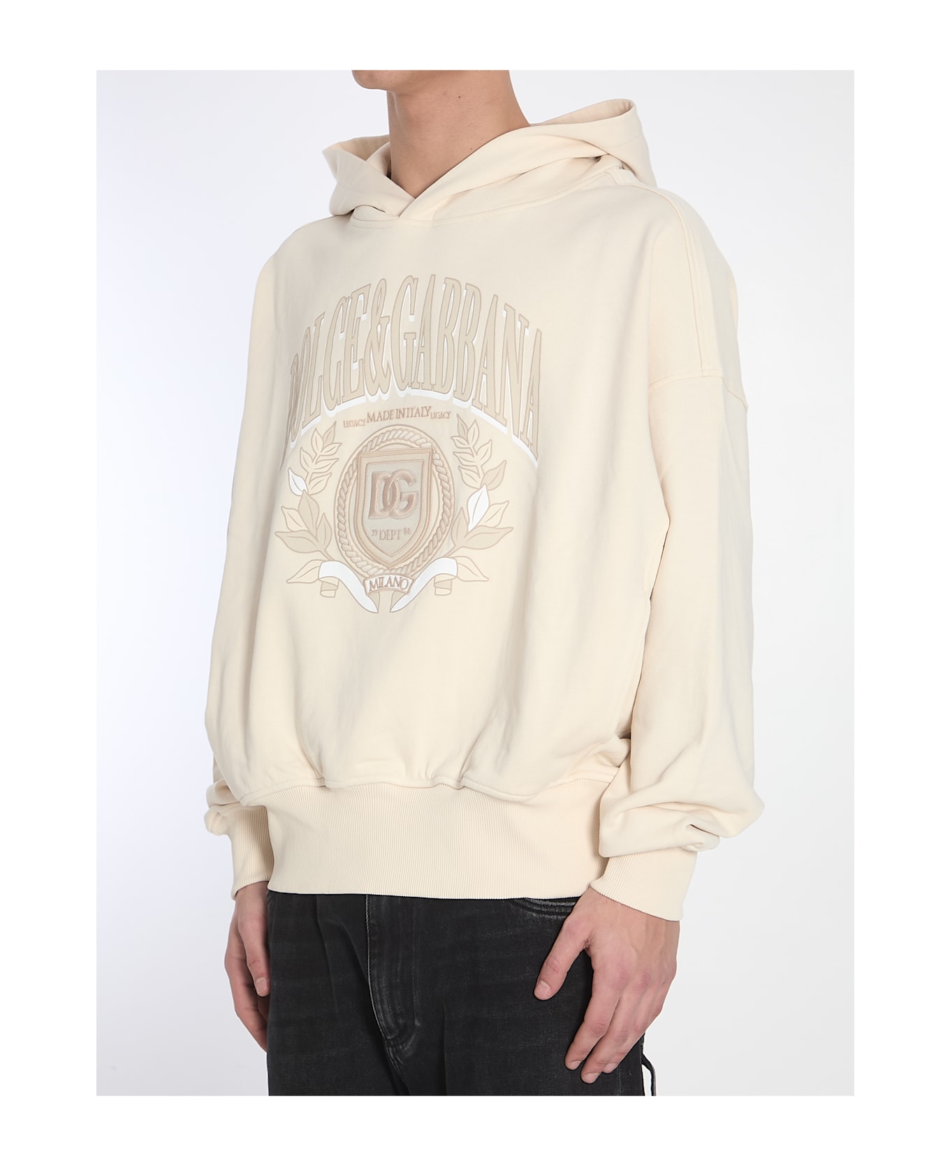 Dolce & Gabbana Hoodie With Embroidery - Panna