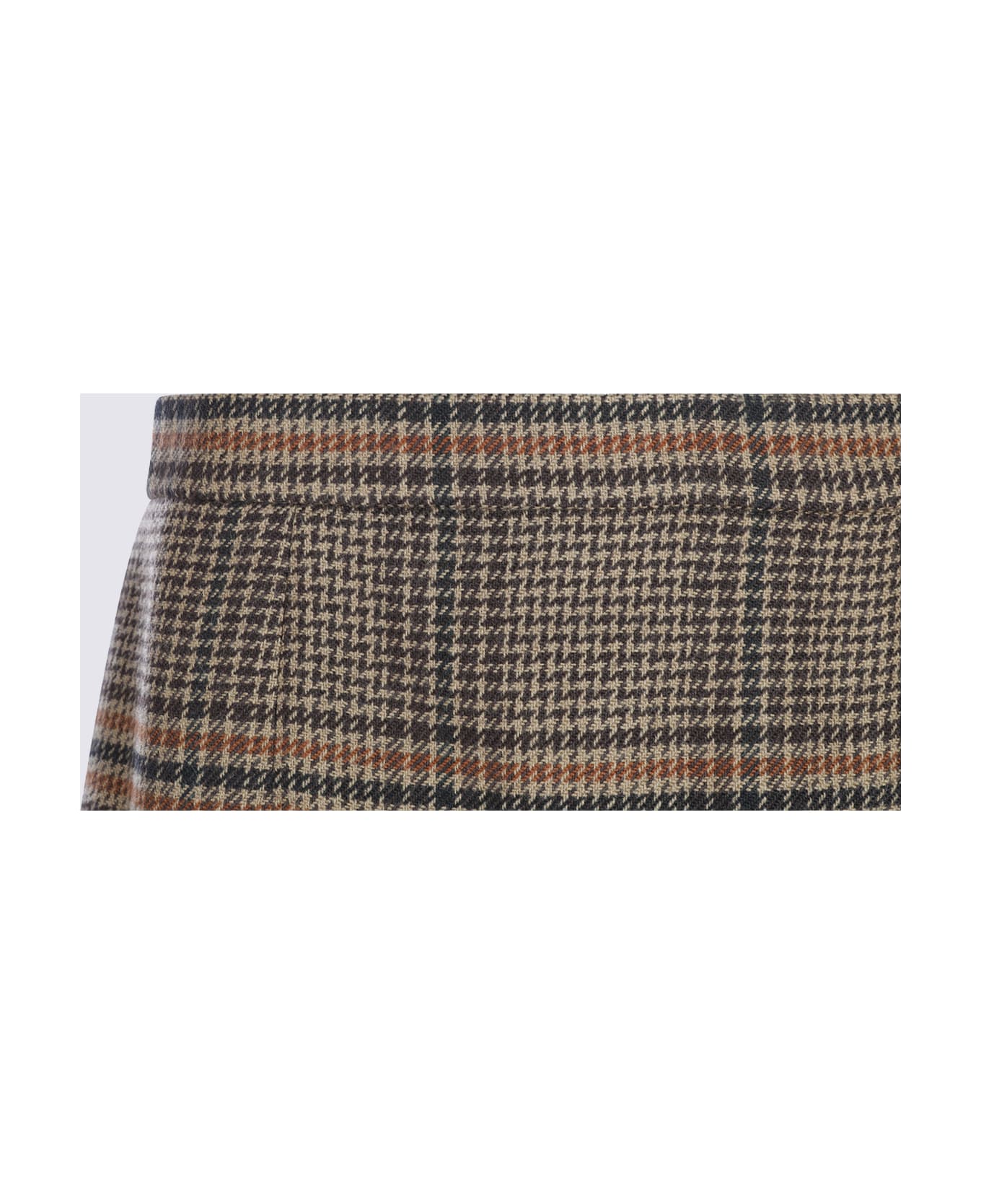 Saint Laurent Brown Wool Skirt - MARRON/BEIGE/ROUX