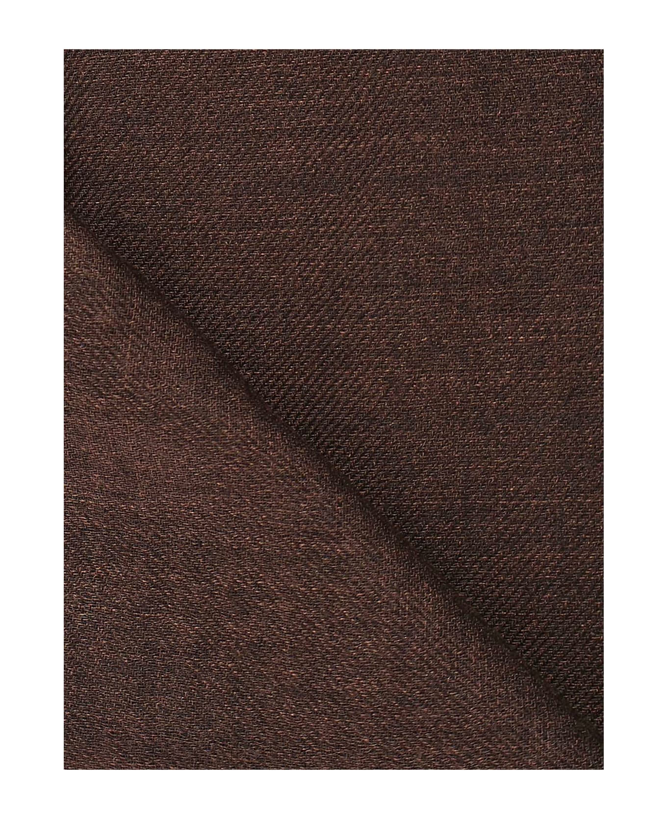 Fay Wool And Silk Scarf - Blue/brown