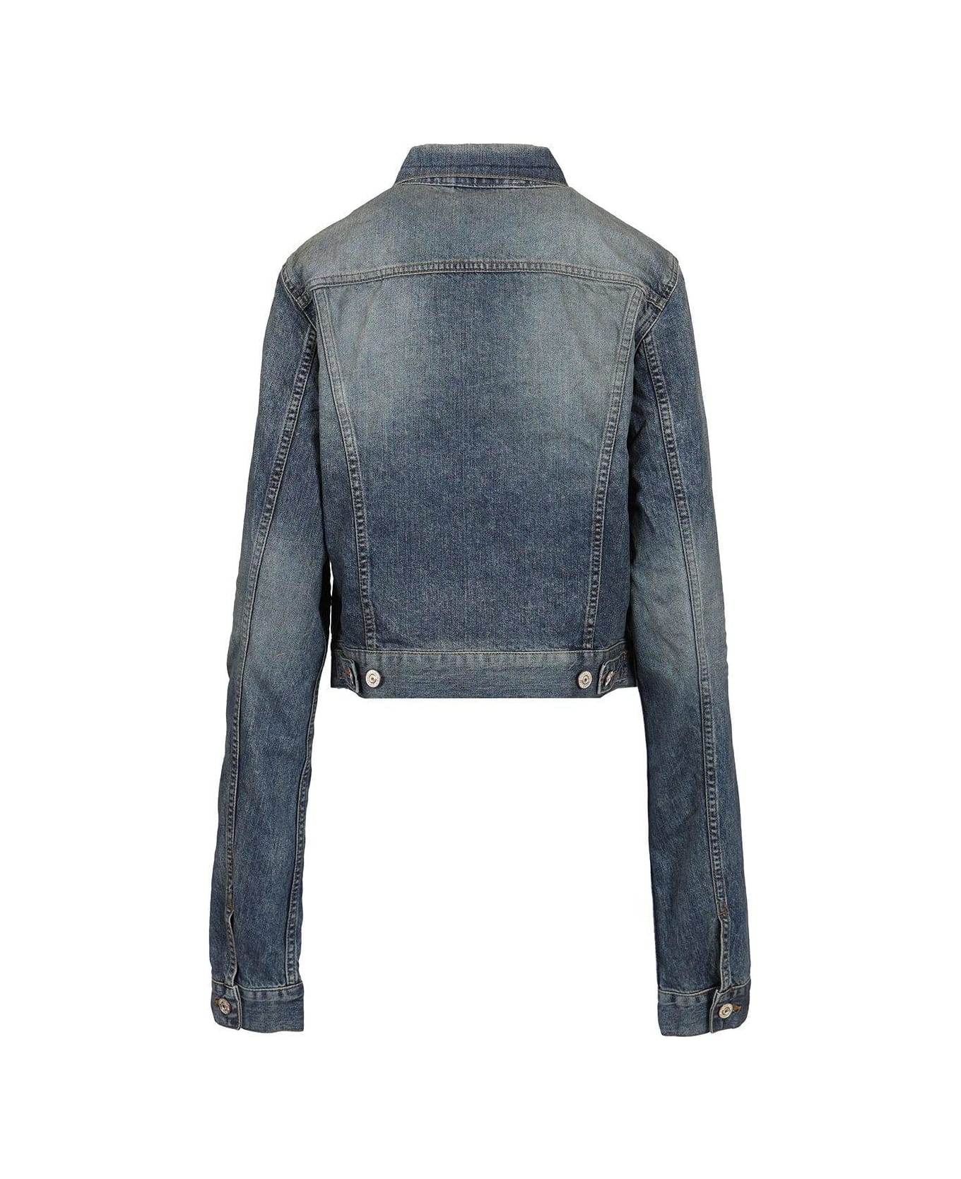 Balenciaga Collared Button-up Denim Jacket - Blue