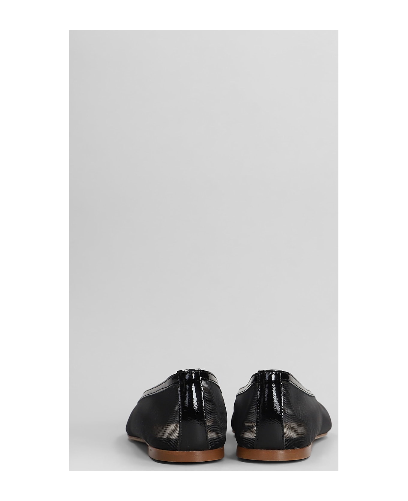 Fabio Rusconi Ballet Flats In Black Leather And Fabric - black
