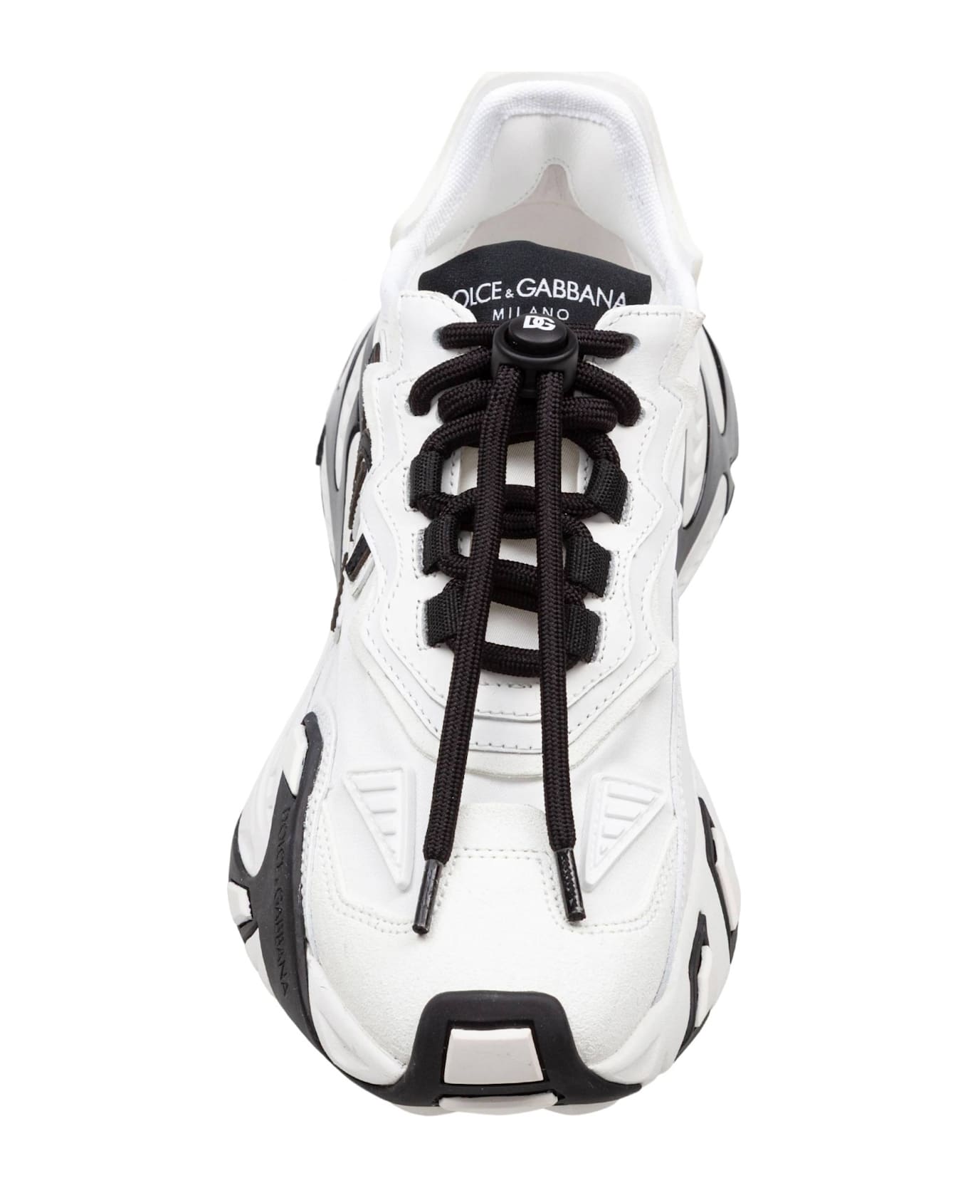 Dolce 
Gabbana Day Faster Viscose And Leather Sneakers, Black And White - white/black