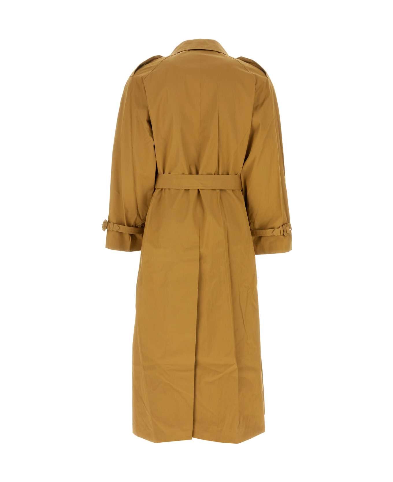 VETEMENTS Camel Cotton Oversize Trench Coat - BEIGE