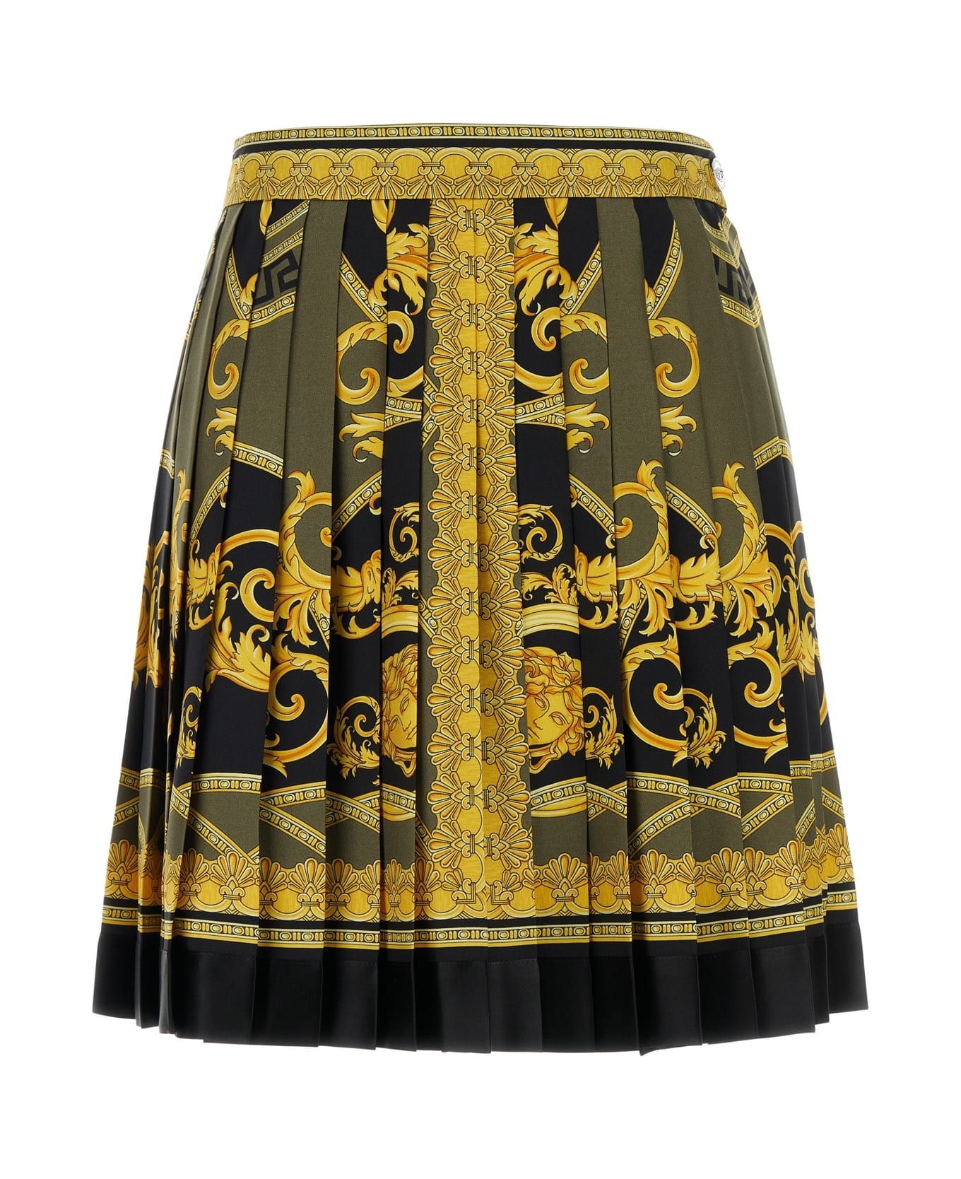 Versace Skirt Silk Twill Fabric With Baroque Coupe De Deau - 5BC60