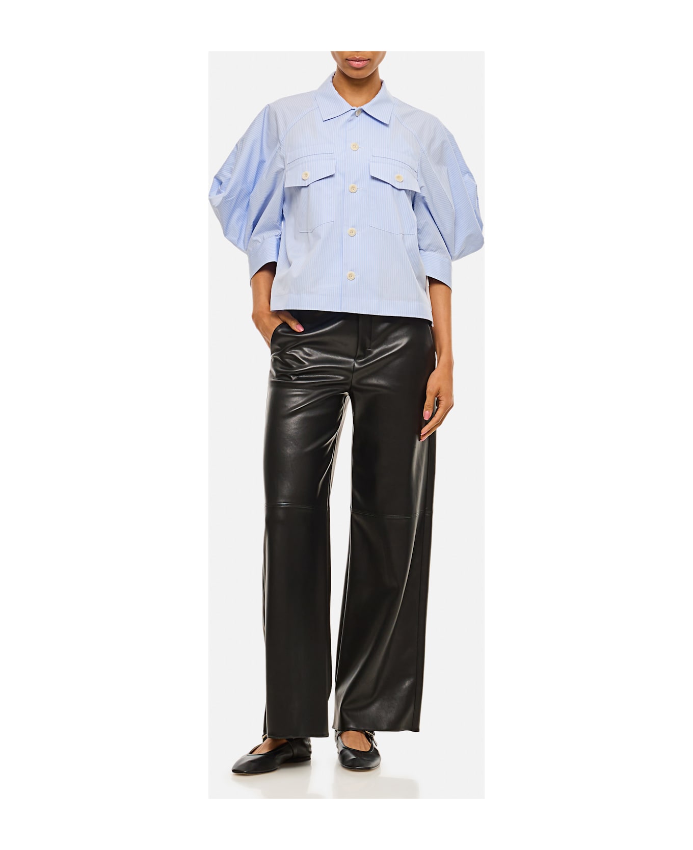 
S Max Mara Storia Eco Leather Trousers - Black