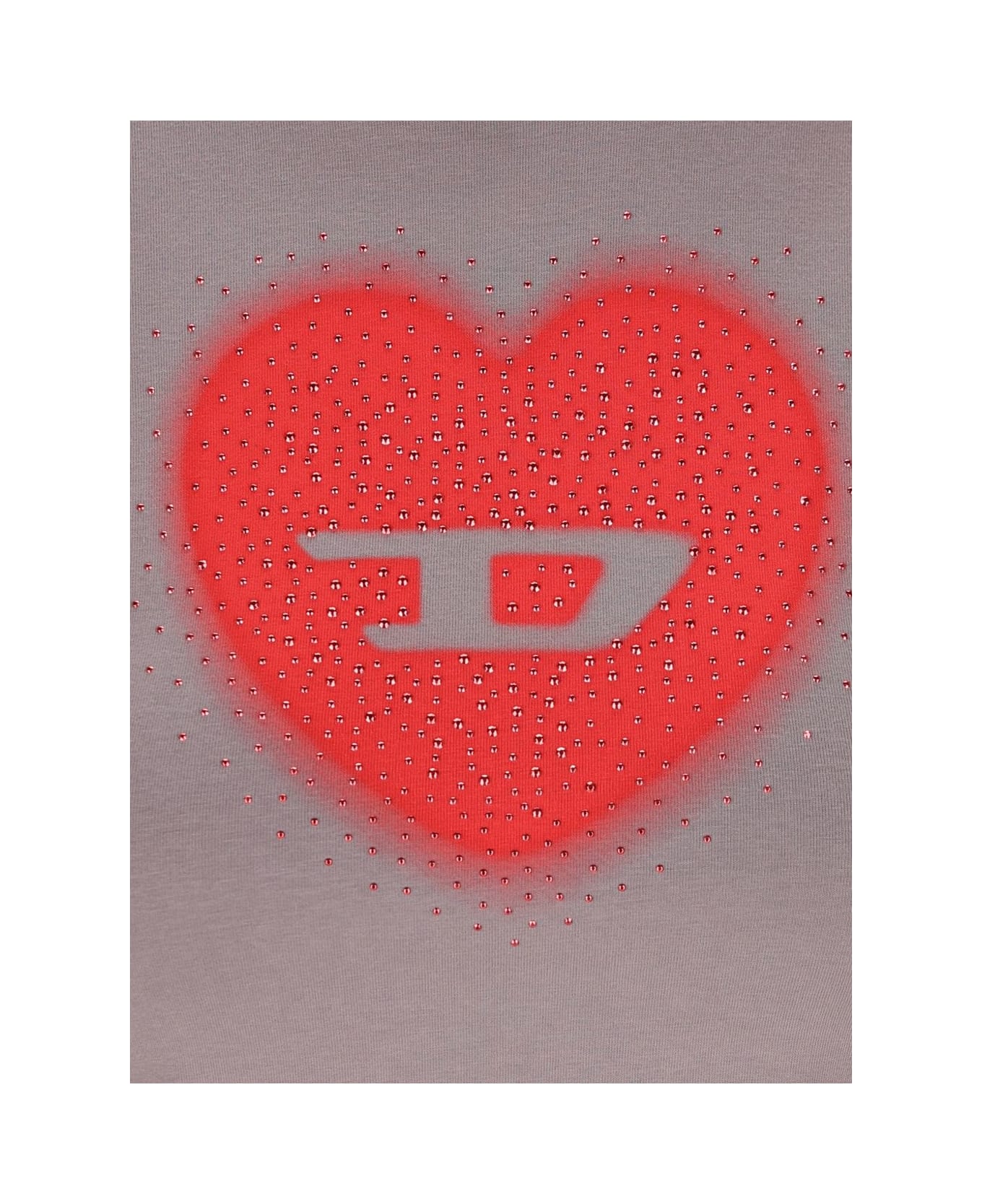 Diesel Heart Cotton T-shirt - Grey