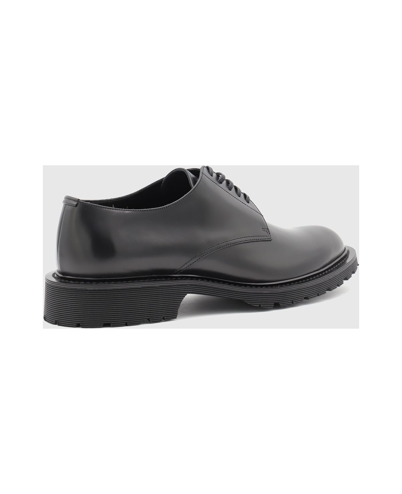 Saint Laurent Black Leather Army Lace Up Shoes - Black