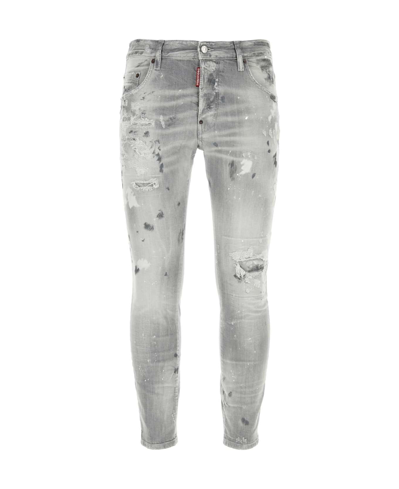 Dsquared2 Light Grey Stretch Denim Skater Jeans - GREY