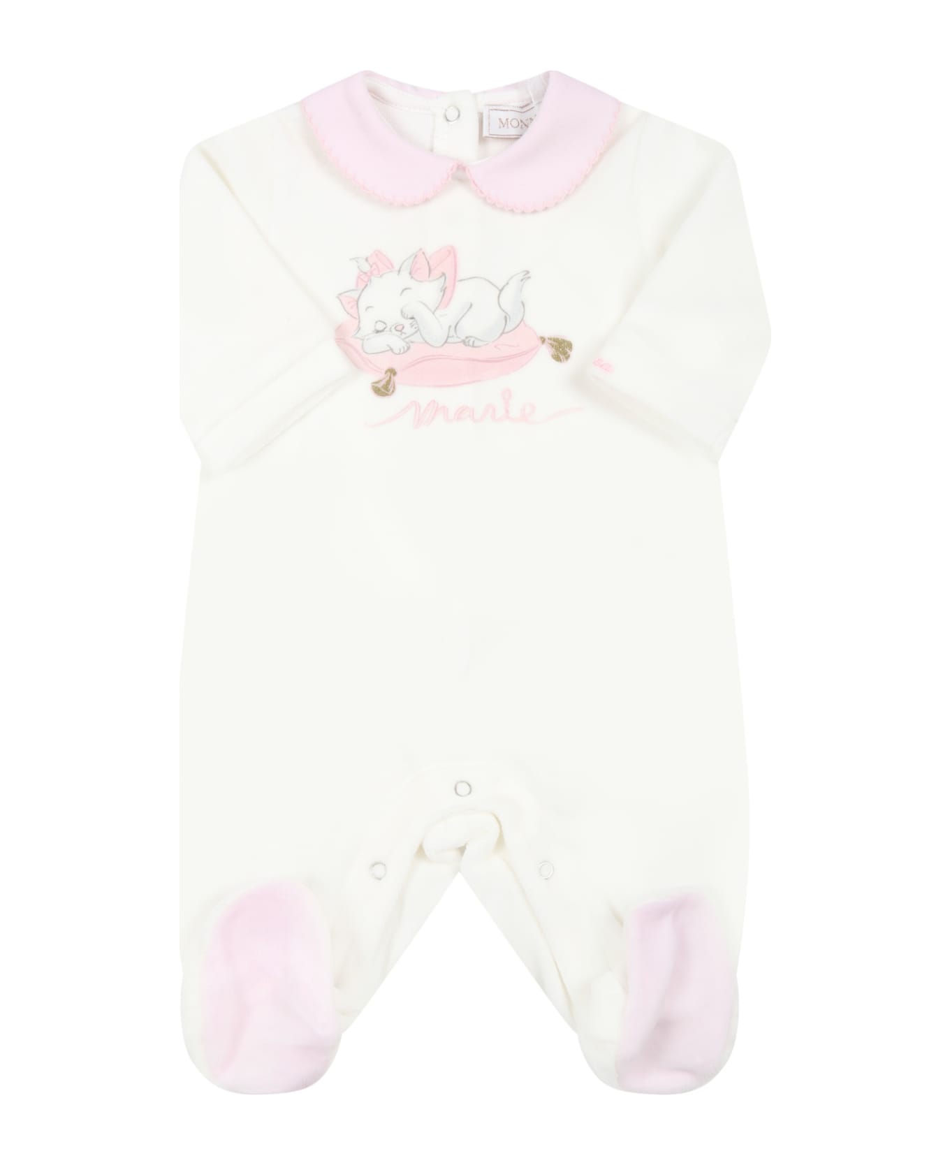 Monnalisa Ivory Babygrow For Baby Girl - White