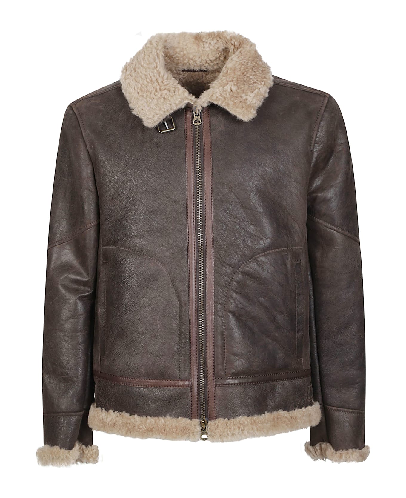 Stewart Sylvester Aviator Jacket - Marrone