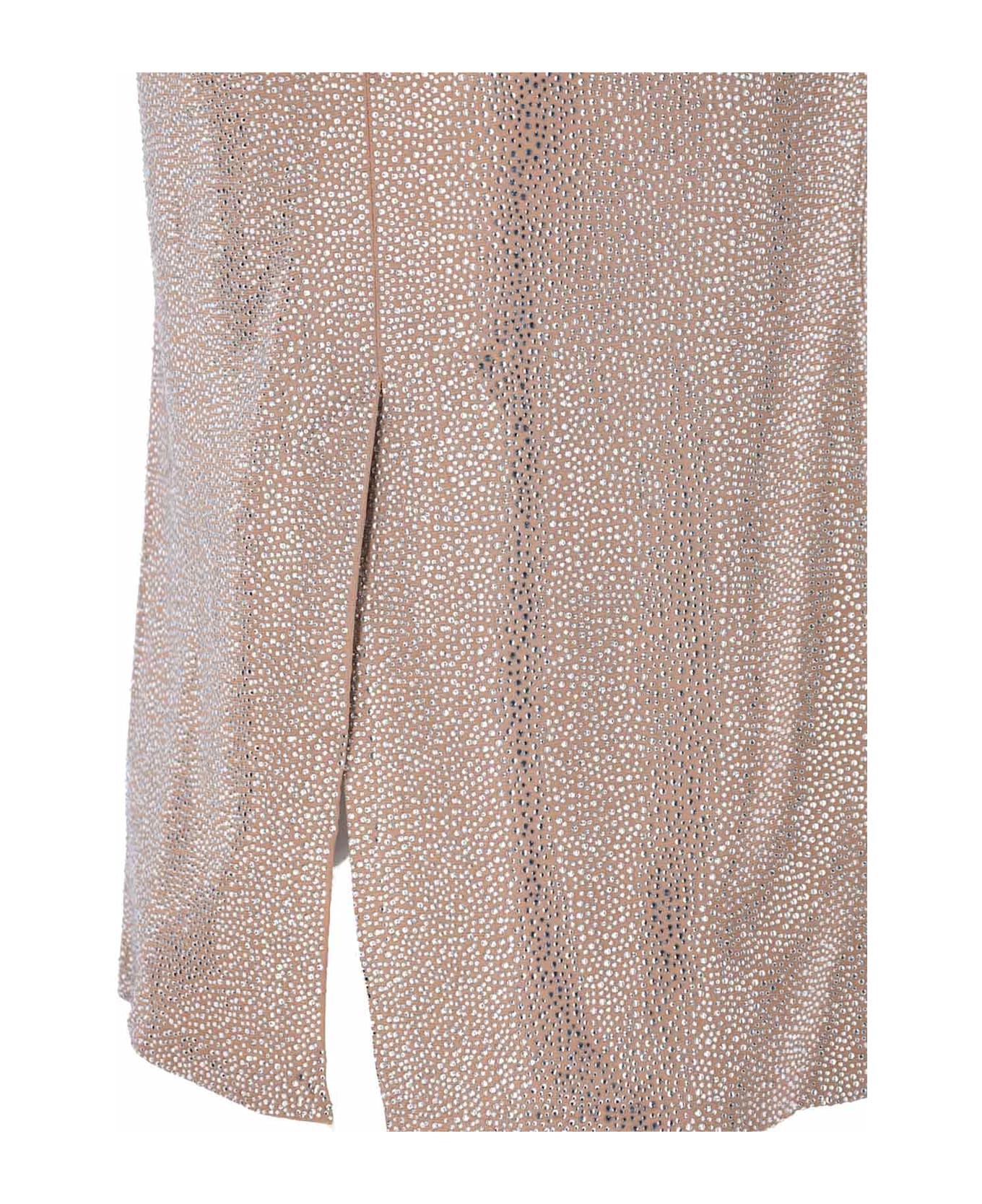 Giuseppe di Morabito Midi Skirt With Rhinestones - Beige