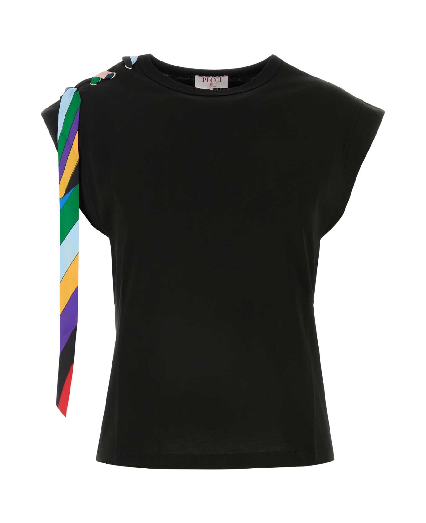 Pucci Black Cotton T-shirt - NERO