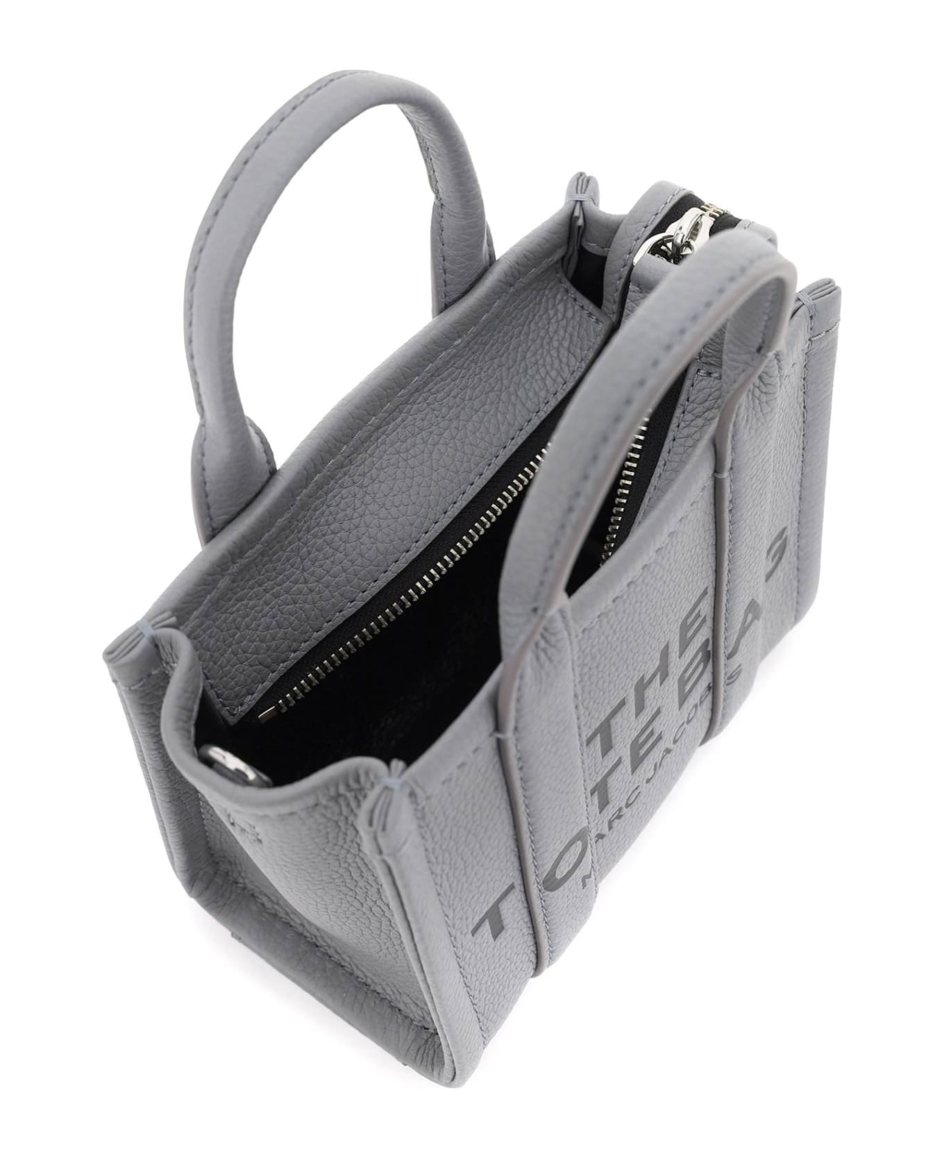 Marc Jacobs The Leather Mini Tote Bag - WOLF GREY (Grey)