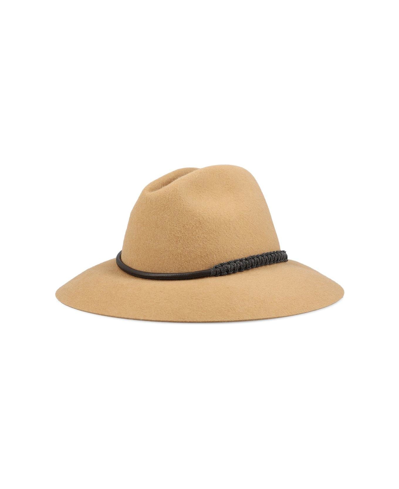 Brunello Cucinelli Embellished Bucket Hat - Brown Rice Ultrablack Tdm