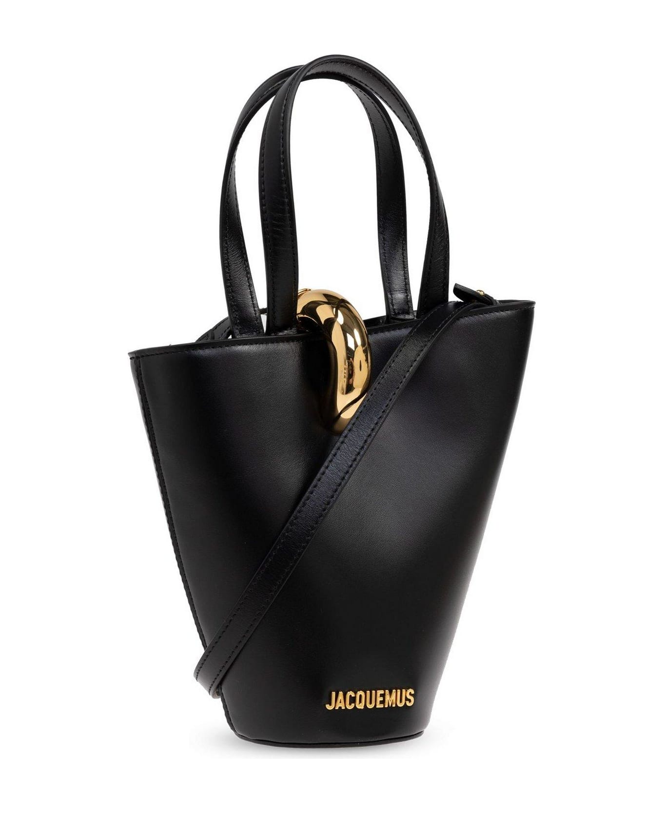 Jacquemus The Small Bambola Asymmetric Mini Bucket Bag - BLACK