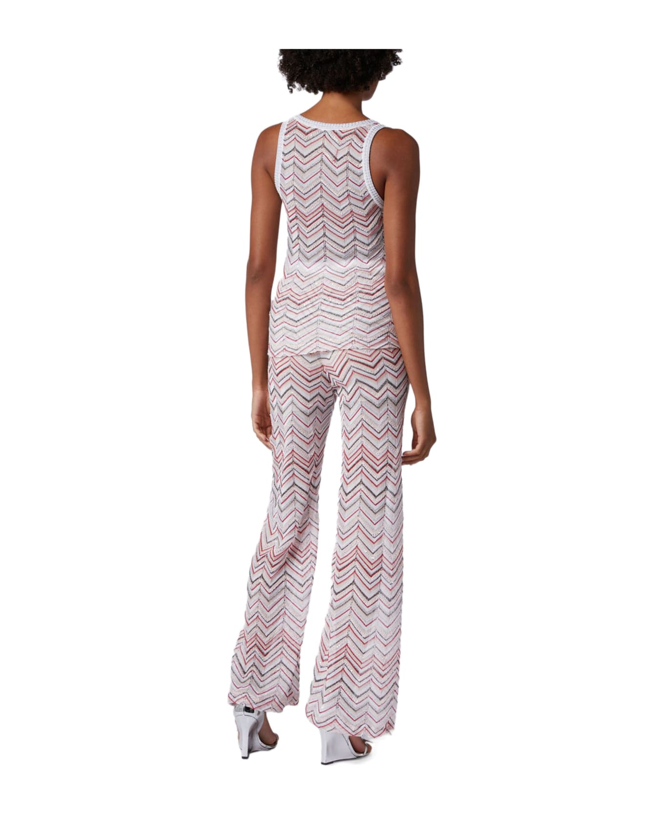 Missoni Trousers In Zigzag Knit - Ao Pink Tone