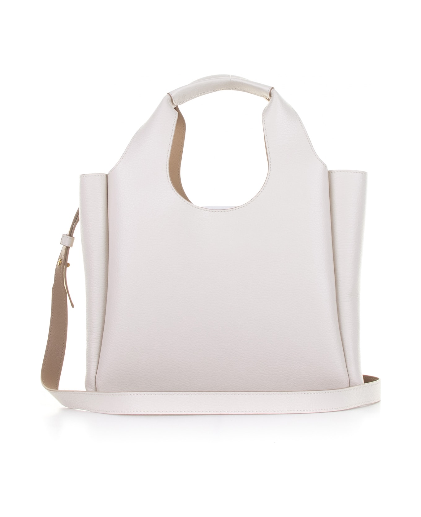 Hogan Small White Leather Shopping Bag - BIANCO MARMO