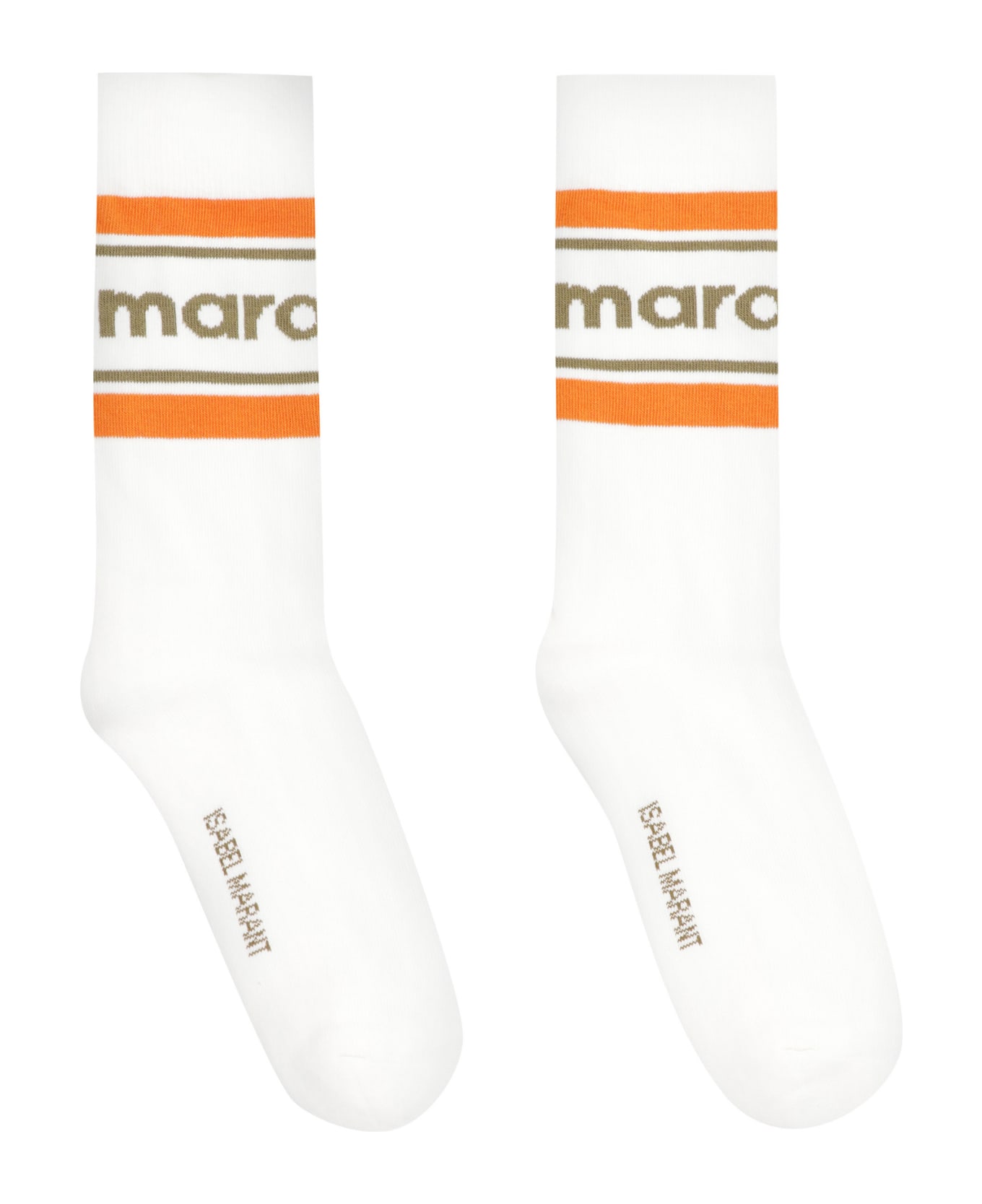 Isabel Marant Dona Logo Cotton Blend Socks - White