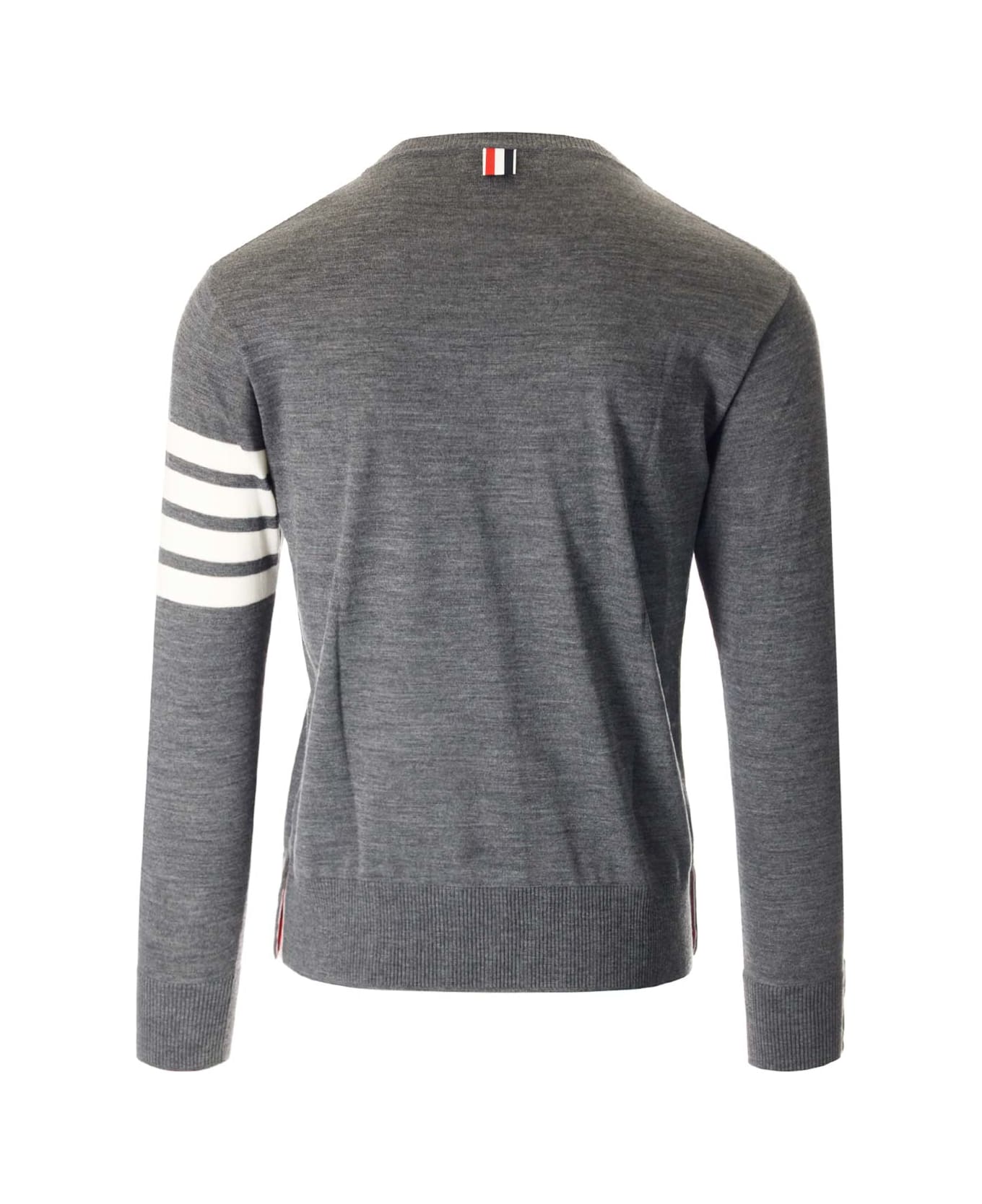 Thom Browne Grey '4-bar' Crewneck Sweater - Med Grey ニットウェア