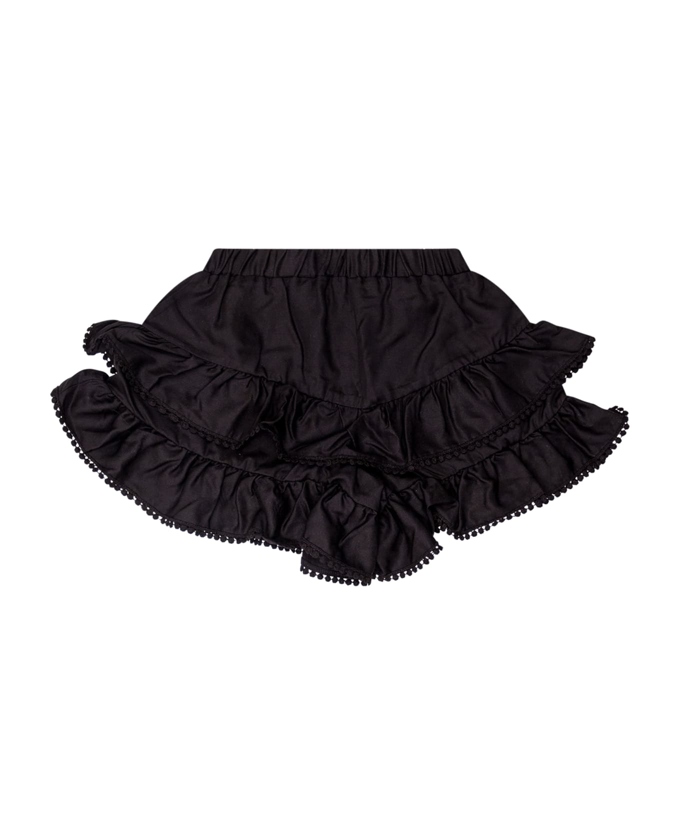 TwinSet Shorts With Ruffle - Black