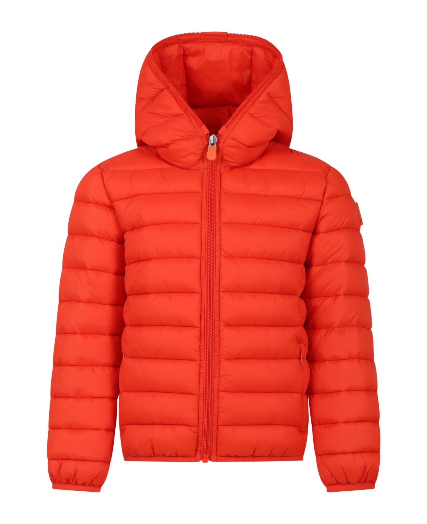 Save the Duck Red Dony Down Jacket For Boy With Logo - Red コート＆ジャケット