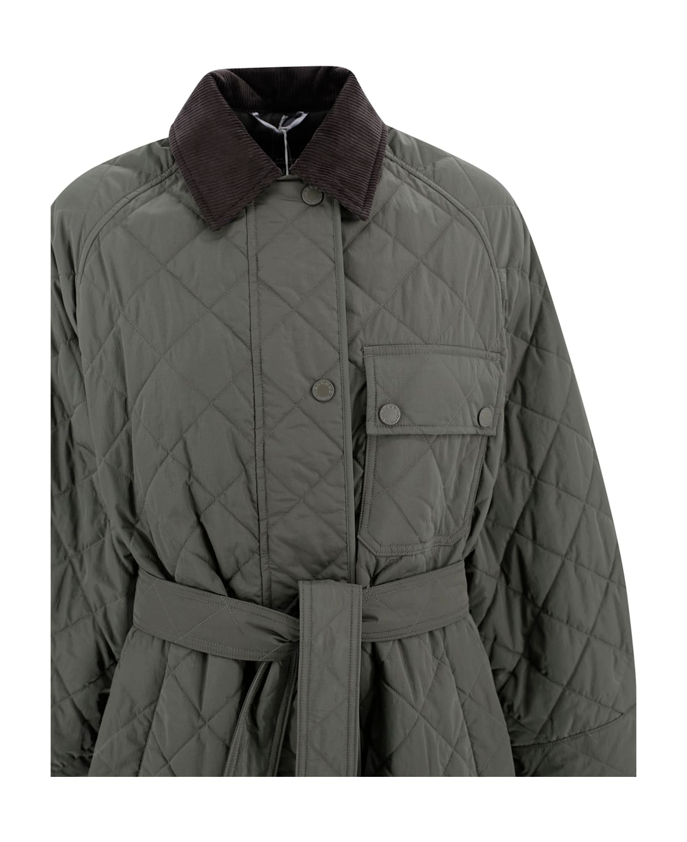 Weekend Max Mara Long Quilted Jacket - Kaki